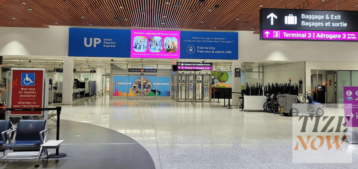 Digital billboard spot in a busy airport